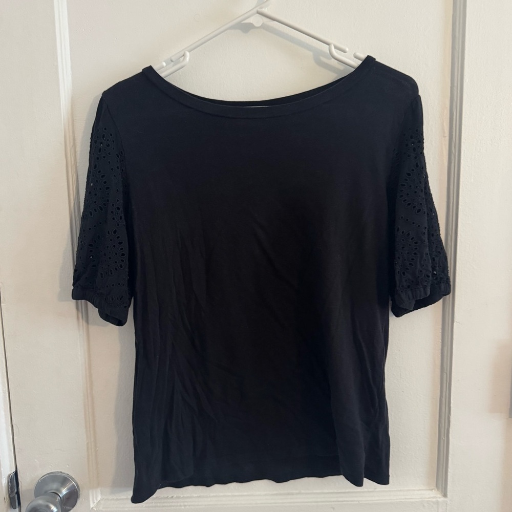 Black Loft Mid Sleeve Top